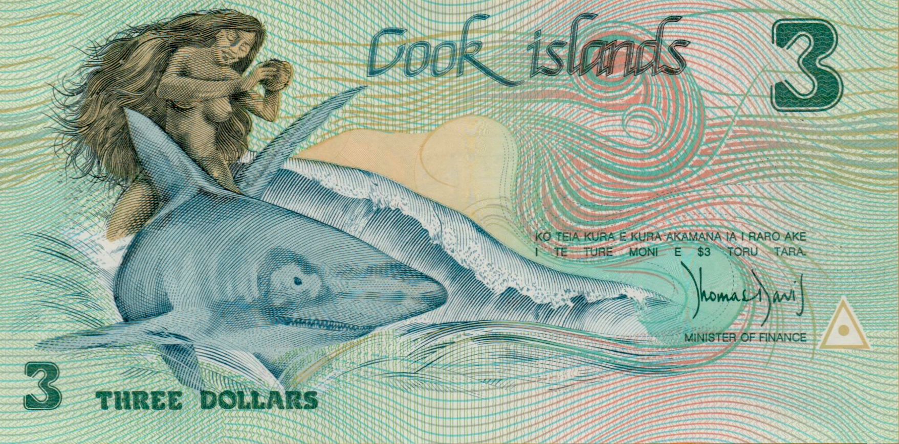 Cook Islands 3 1992 UNC P-6